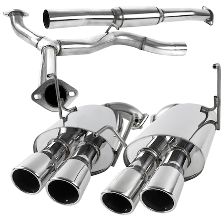 Spec-D Tuning 08-14 Subaru Wrx Catback Exhaust Quad Tip MFCAT3-WRX084Q